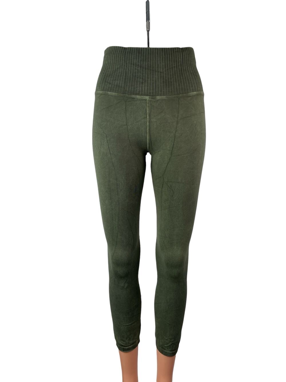 Free People Movement Karma Green High Rise Yoga Crop Athletic Leggings Pants M